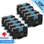 TZe-231 Compatible Brother Label Tape 12mm Black on White – Multi-Pack Label Printer Tape Richie's