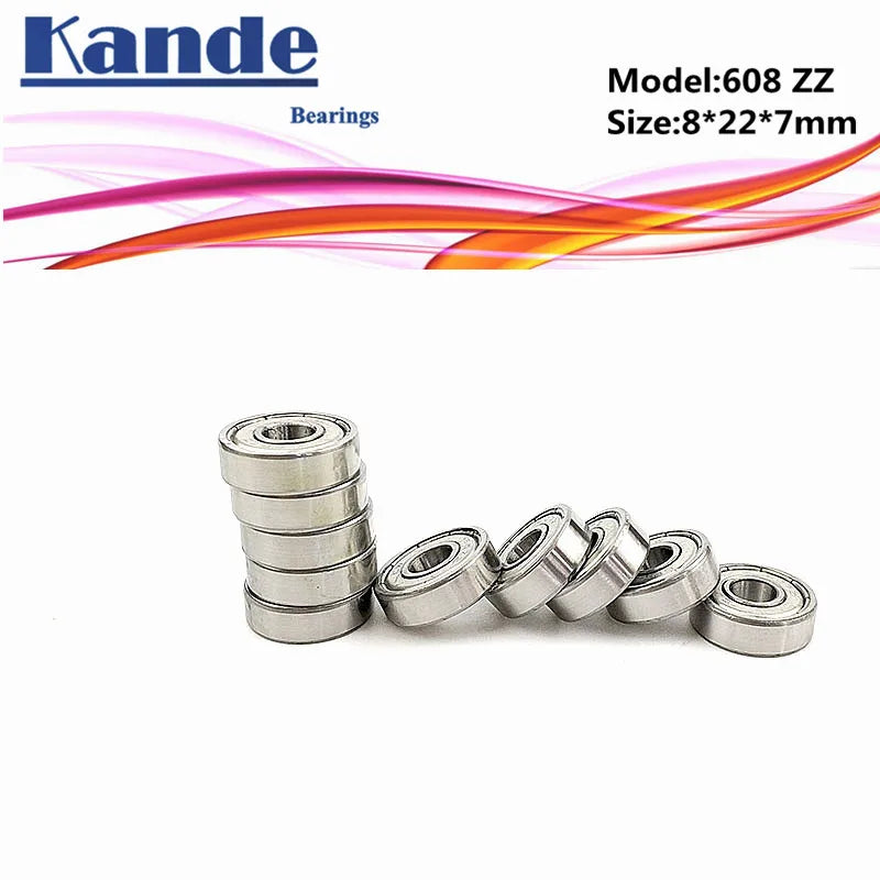 10PCS 608ZZ Miniature Ball Bearings 8x22x7mm ABEC-1/3/5 Miniature Ball Bearings Richie's