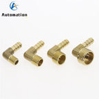 90° Brass Hose Barb Elbow Fitting 6–19mm, 1/8"–1/2" Male Thread Brass Hose Fitting Richie's