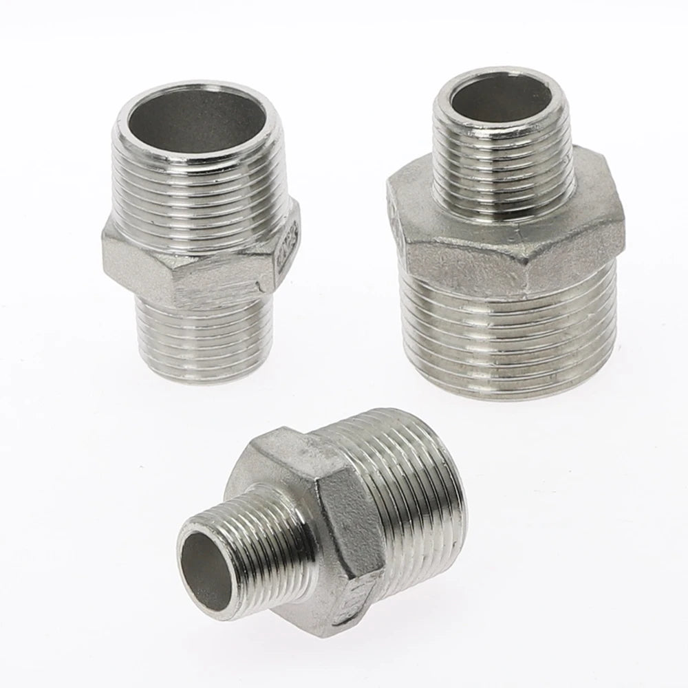 304 SS Male Hex Nipple BSP Pipe Fitting DN8–DN40 Water Oil Air Pipe Fitting Nipple Richie's