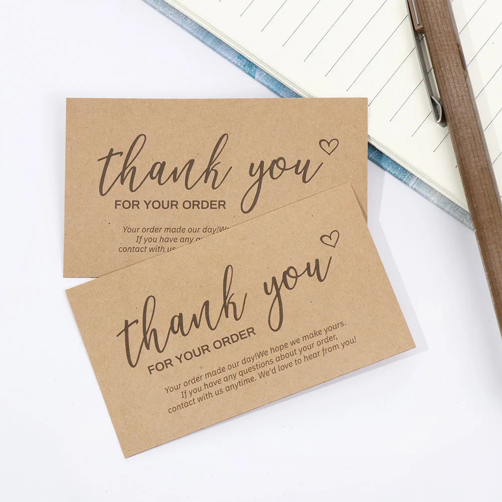 Kraft Paper Thank You Cards for Small Business – 30 Pack Thank You Cards Richie's