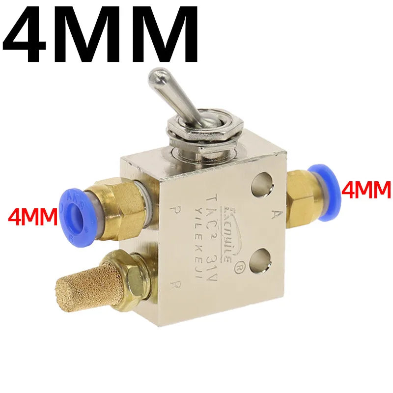 TAC2-31V 2-Position 3-Way Pneumatic Air Valve 1/8" PT Thread Pneumatic Air Valve Richie's TAC2-31V-4MM