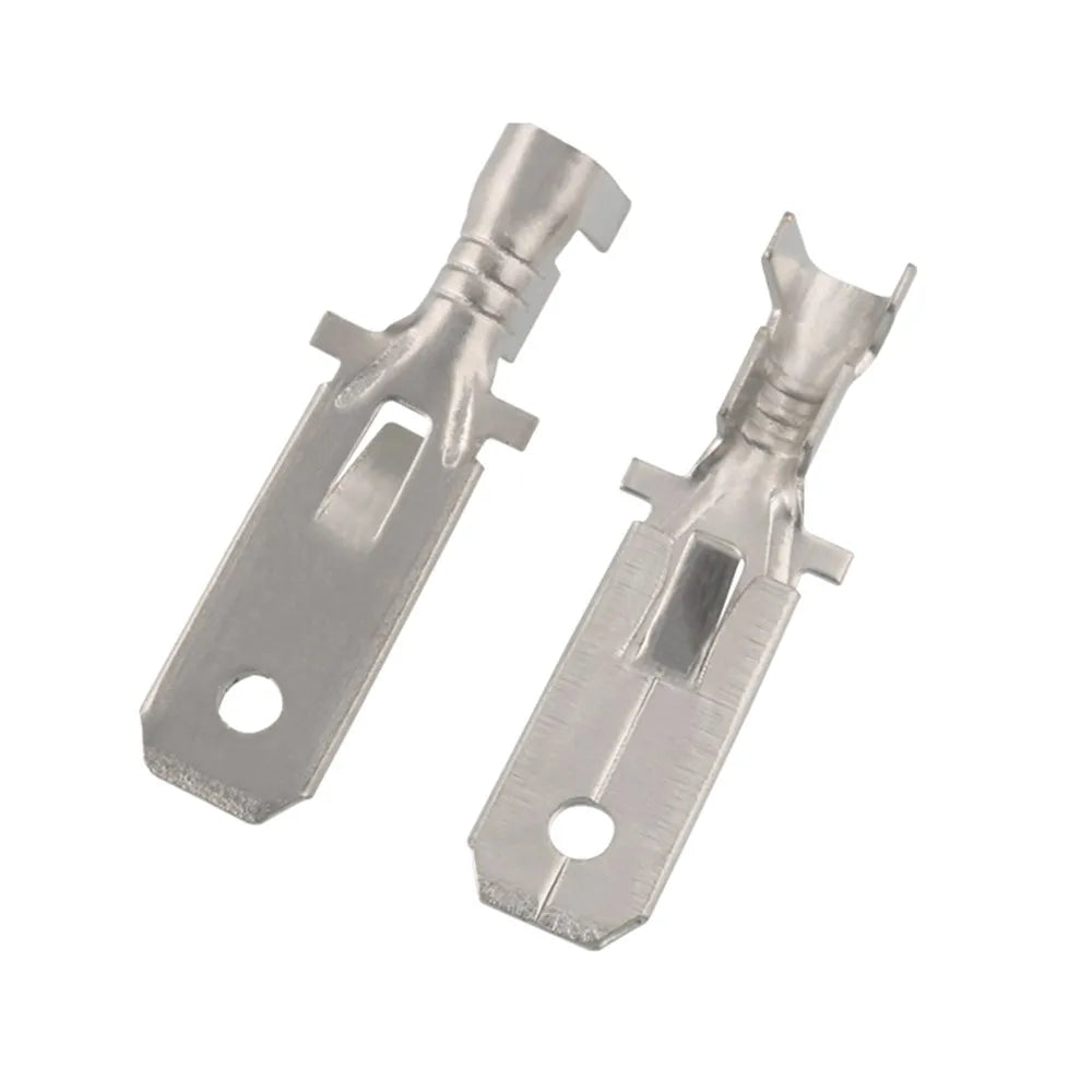 H62 Brass Tinned 6.3mm Male Crimp Terminals DJ611-6.3A Crimp Terminal Richie's 100pcs