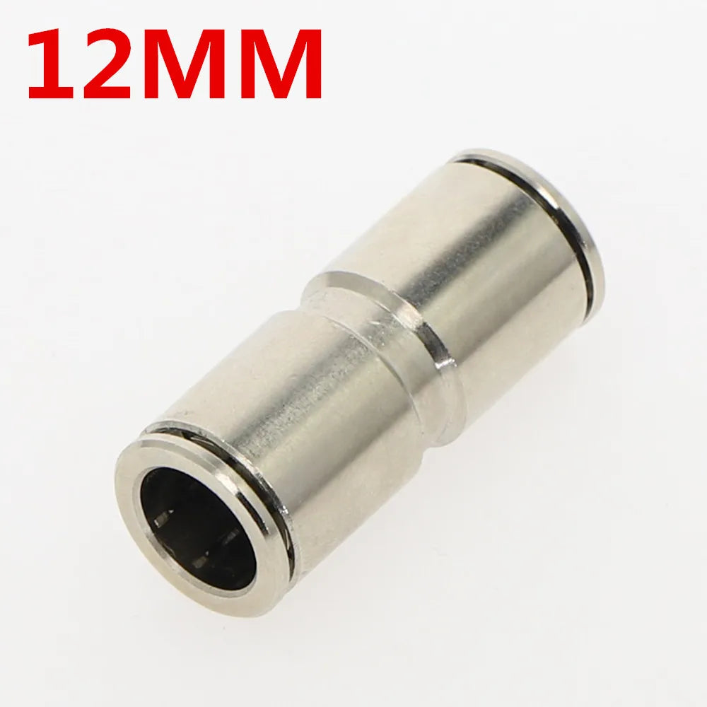 Nickel-Plated Copper Push-In Pneumatic Fittings 4–10mm OD Pneumatic Push Fitting Richie's 12mm-12mm