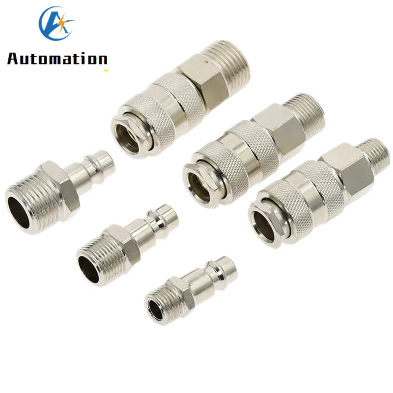 EU Type Pneumatic Quick Coupling 1/4 3/8 1/2 BSP Male Thread Pneumatic Quick Coupler Richie's