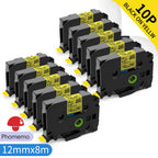 TZe-231 Compatible Brother Label Tape 12mm Black on White – Multi-Pack