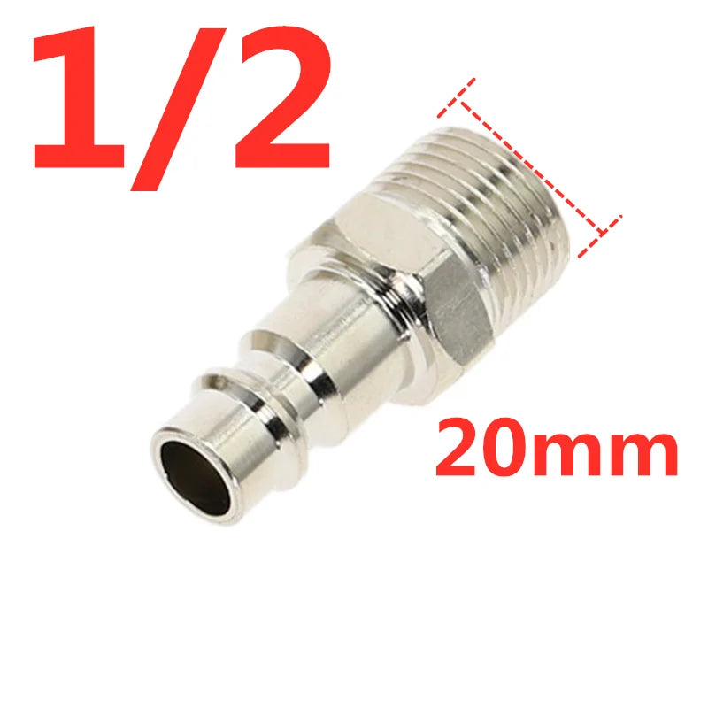 EU Type Pneumatic Quick Coupling 1/4 3/8 1/2 BSP Male Thread Pneumatic Quick Coupler Richie's PM04