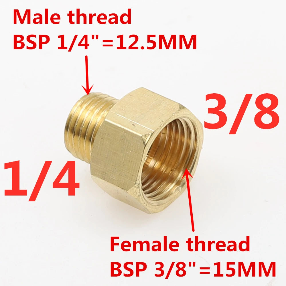 Brass BSP Male to Female Pipe Adapter 1/8"–3/4" Fitting Brass Pipe Fitting Richie's 02 M x 03 F