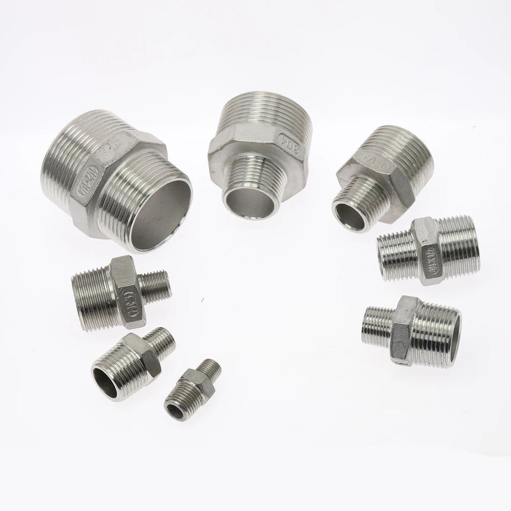 304 SS Male Hex Nipple BSP Pipe Fitting DN8–DN40 Water Oil Air Pipe Fitting Nipple Richie's