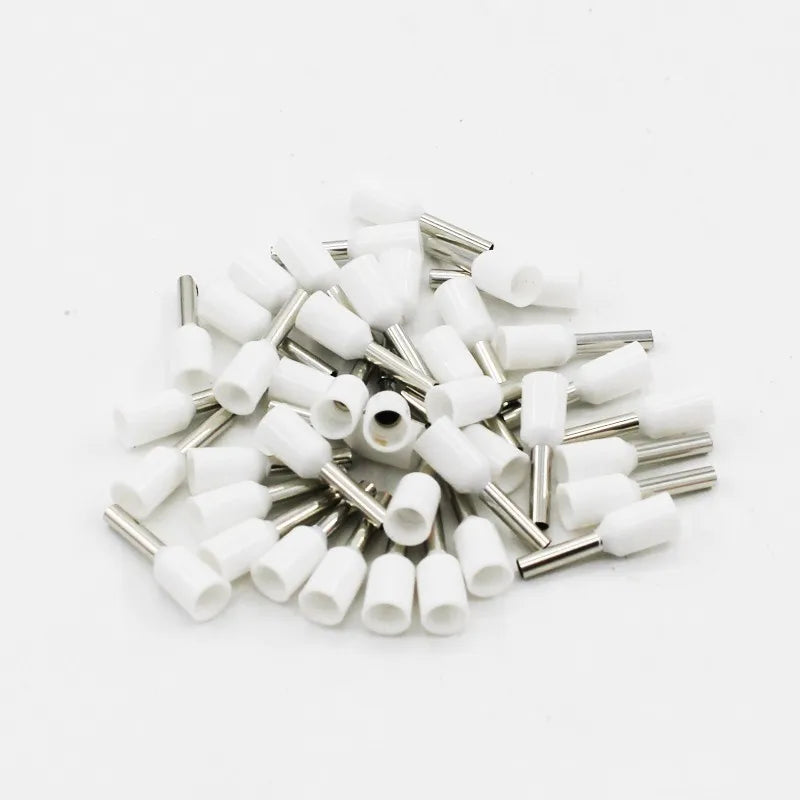 100pcs Insulated Ferrule Terminals Crimp Cord End Wire Connectors Ferrule Crimp Terminals Richie's WHITE E7508