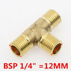 BSP Male Tee Brass Pipe Fitting 1/8" 1/4" 3/8" 1/2" – 3-Way Brass Pipe Fitting Richie's 02 Male
