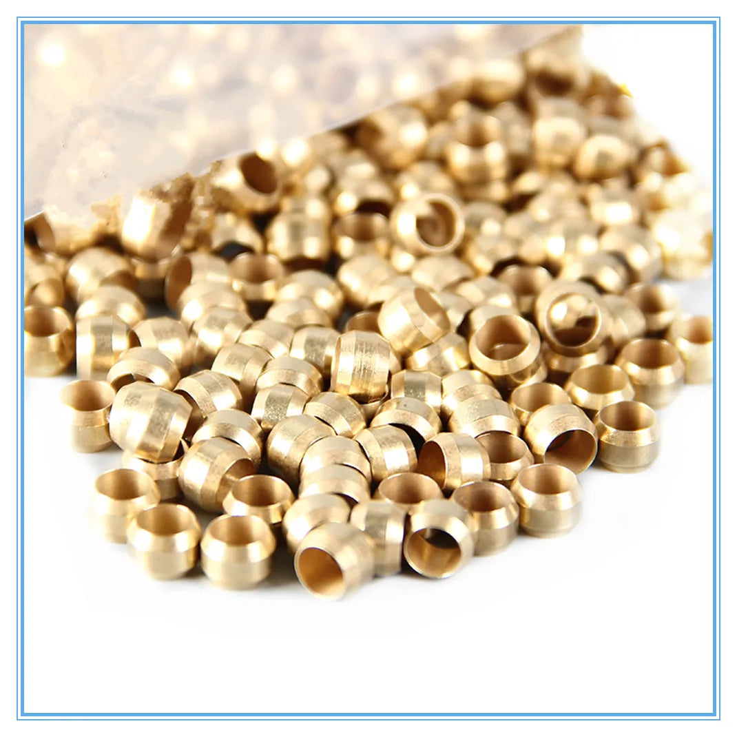 10Pcs Brass Double Taper Ferrule Compression Sleeve Fittings 4–14mm Compression Ferrule Fittings Richie's 4mm