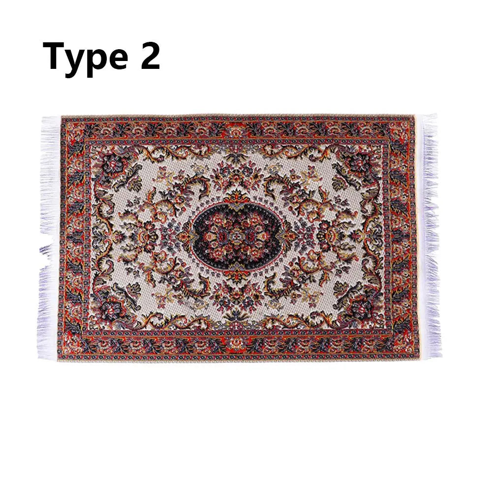 Miniature Turkish Style Dollhouse Carpet – Mini Woven Rug Dollhouse Miniature Rug Richie's -type 2