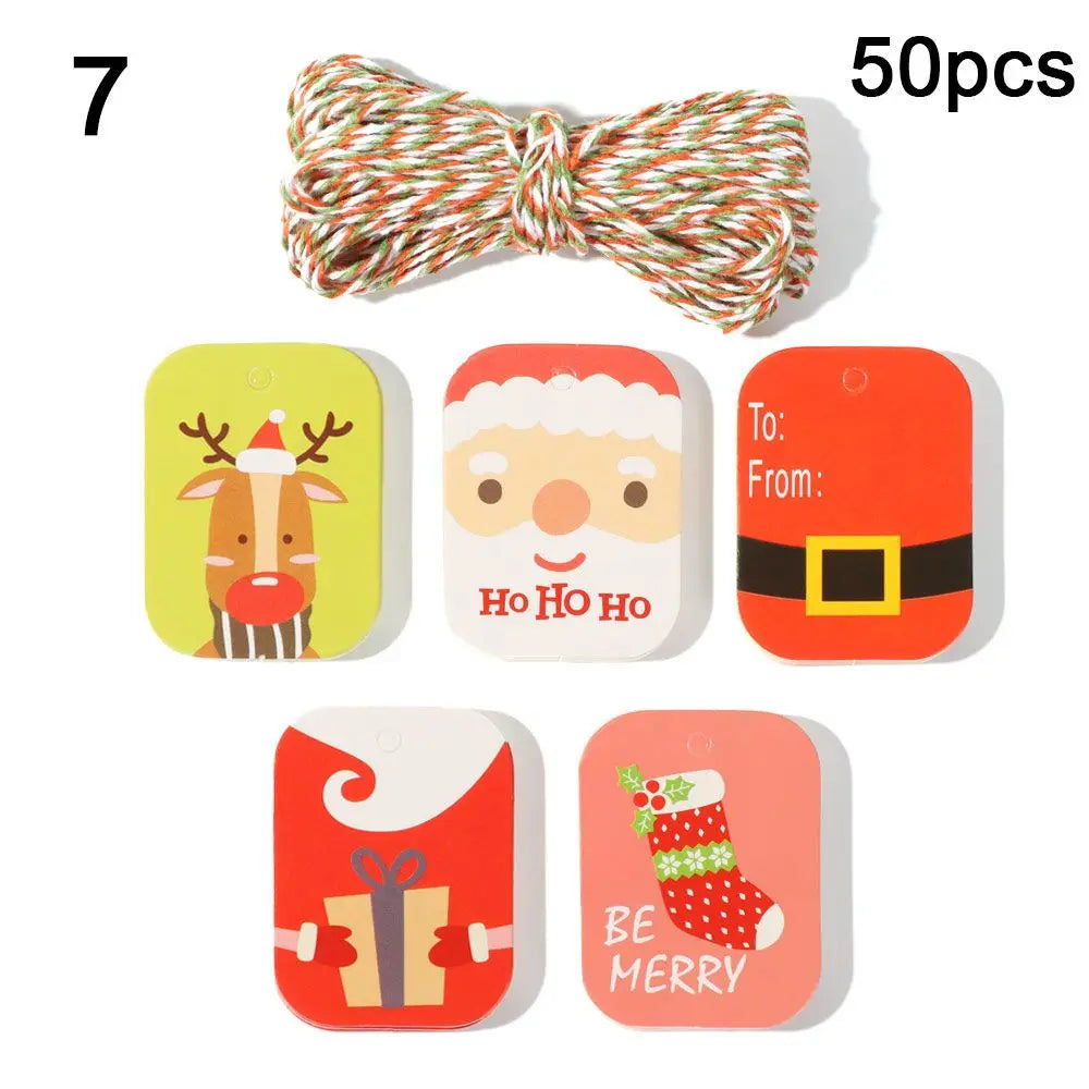 48/50pcs Kraft Paper Christmas Gift Tags with String Kraft Gift Tags Richie's 7