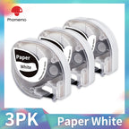 Dymo LetraTag Compatible Label Tapes 91331 for Phomemo P12 5-Pack Label Maker Tape Richie's 3PK Paper White