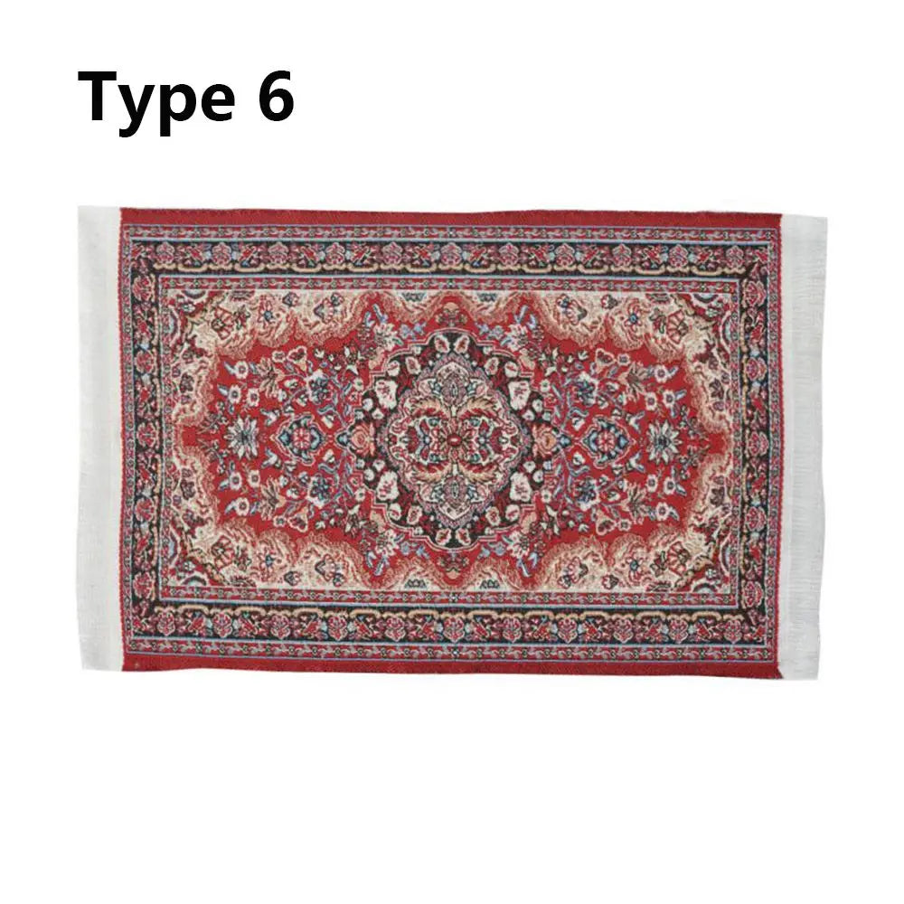 Miniature Turkish Style Dollhouse Carpet – Mini Woven Rug Dollhouse Miniature Rug Richie's -type 6
