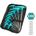 T-Handle Allen Key Wrench Set 6/9 Pc CR-V Steel + Storage Bag Hex Key Wrench Set Richie's 9Pcs