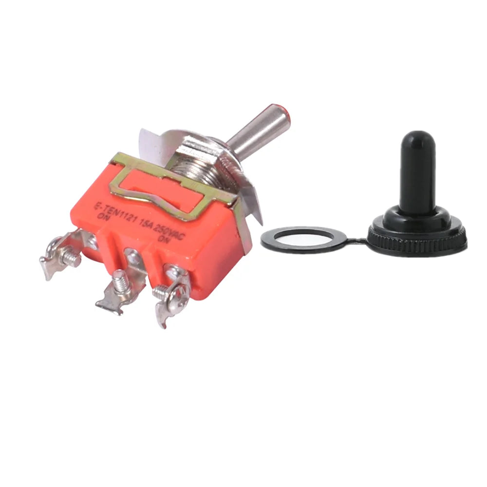 Mini ON-ON Toggle Switch 3-Pin SPDT 15A 250V AC E-TEN1121 Toggle Switch Richie's E-TEN1121 w Cap Quantity 10PCS
