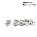 F695ZZ Bearings 10pcs Miniature Flanged Deep Groove Ball 5×13×4mm Miniature Ball Bearings Richie's F695-2RS