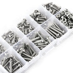 340PCS M3 ISO7380 Button Head Hex Socket Screws Nuts Kit SS304 Screw & Nut Kit Richie's