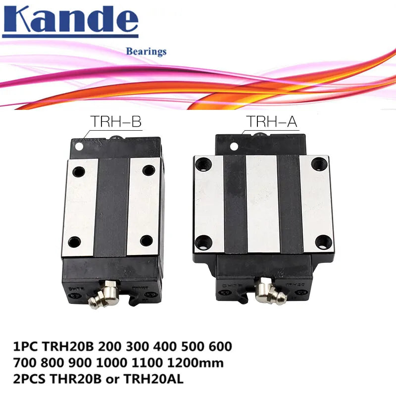 TRH20 Linear Guide Rail + 2 Blocks for CNC – 300–1000mm Linear Guide Rail Richie's