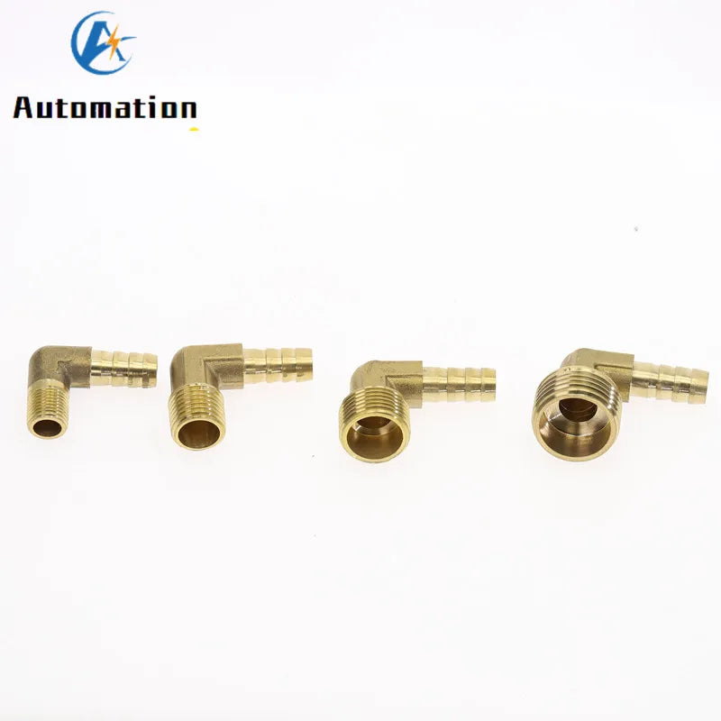 90° Brass Hose Barb Elbow Fitting 6–19mm, 1/8"–1/2" Male Thread Brass Hose Fitting Richie's