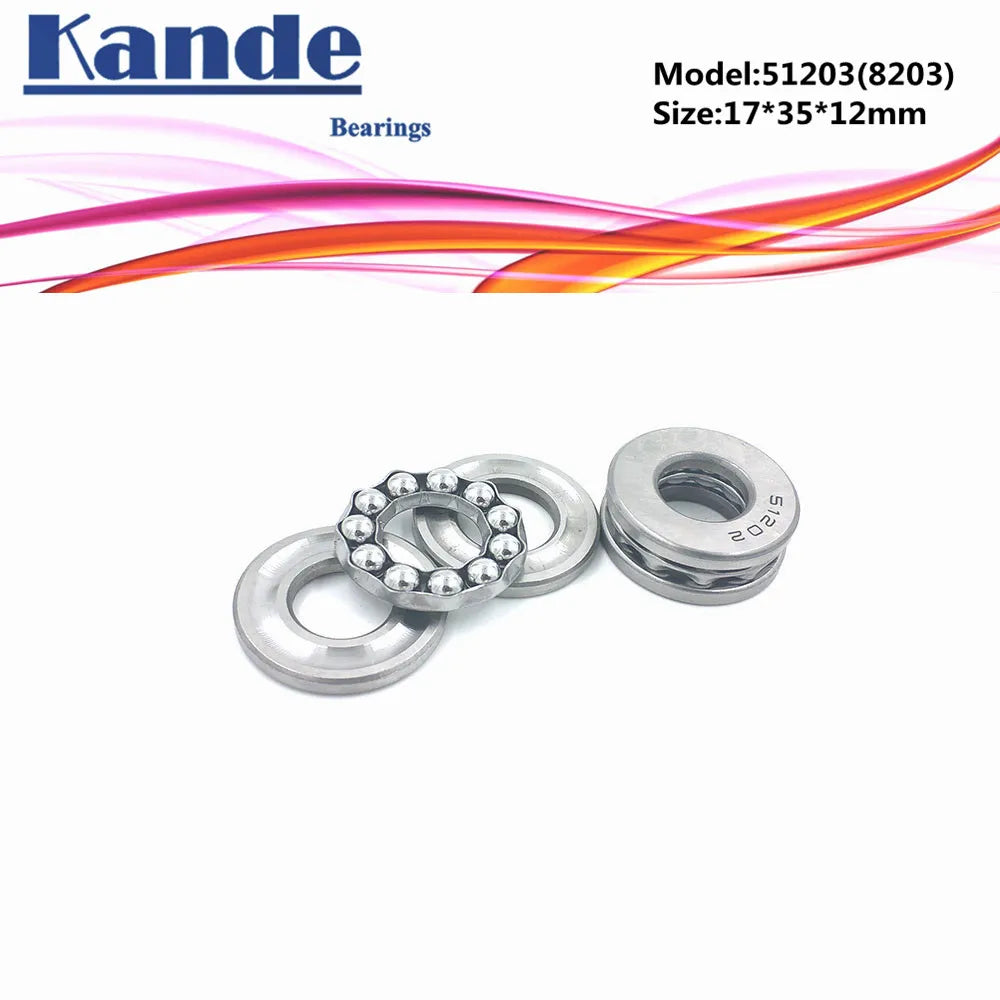 Kande 51203 Flat Thrust Ball Bearing 17x35x12mm – 4pcs Thrust Ball Bearing Richie's
