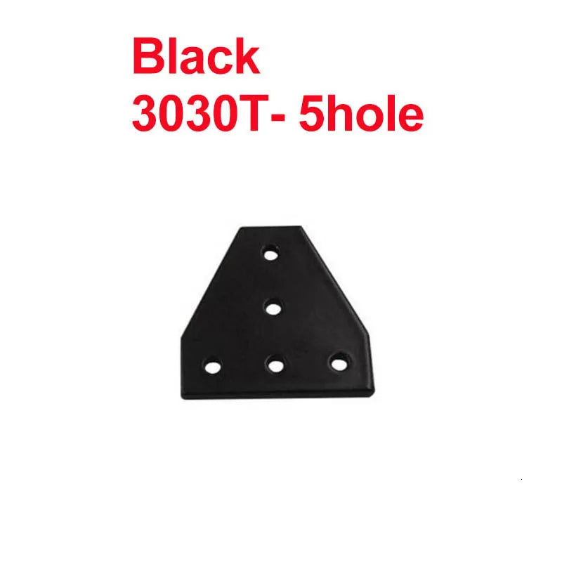 2pcs 5-Hole Corner Bracket for 2020 3030 4040 Aluminum Profile Corner Angle Bracket Richie's 3030TBlack
