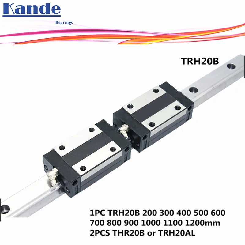 TRH20 Linear Guide Rail + 2 Blocks for CNC – 300–1000mm Linear Guide Rail Richie's TRH20B 900mm
