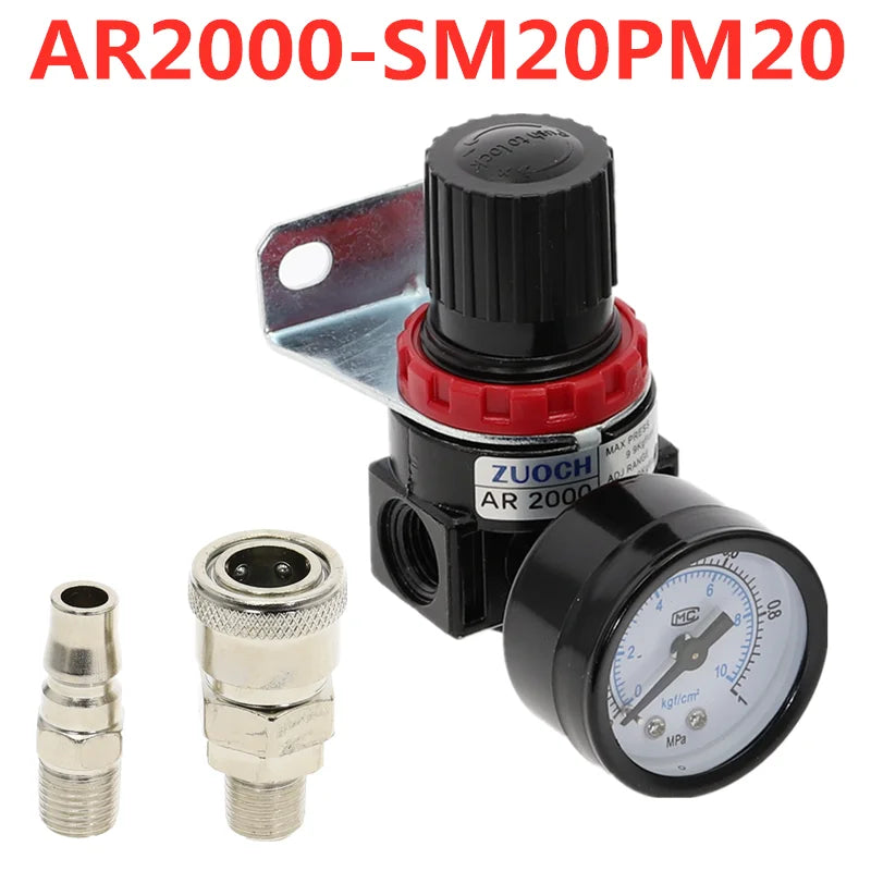 AR2000 1/4" BSP Air Compressor Pressure Regulator Valve Pneumatic Pressure Regulator Richie's AR2000-SP20PM20 4MM China Mainland