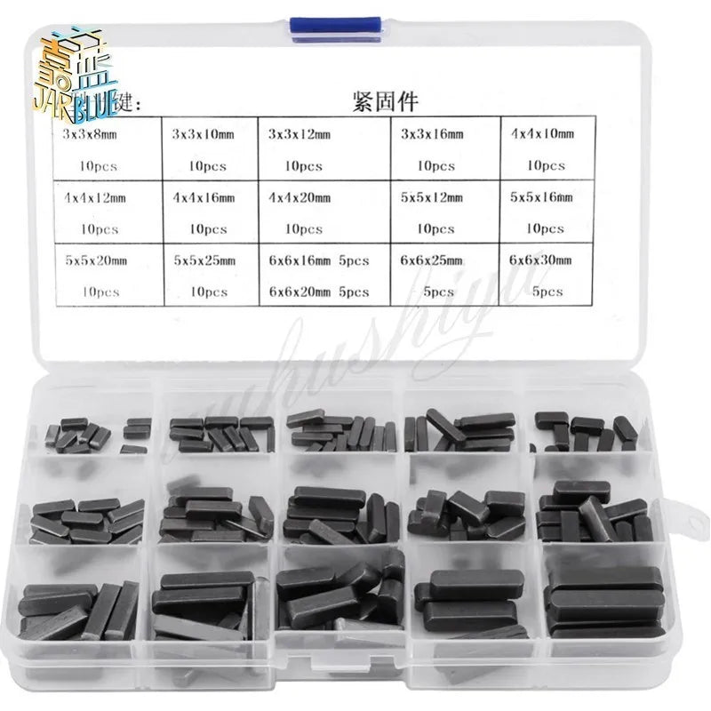 140pc Stainless Steel Feather Key Set – Drive Shaft Keys 3–6mm Drive Shaft Key Set Richie's 140pcs Mix