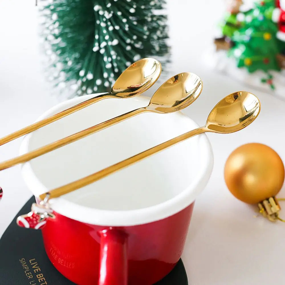 Christmas Stainless Steel Spoon Set with Holiday Pendants Holiday Spoon Set Richie's