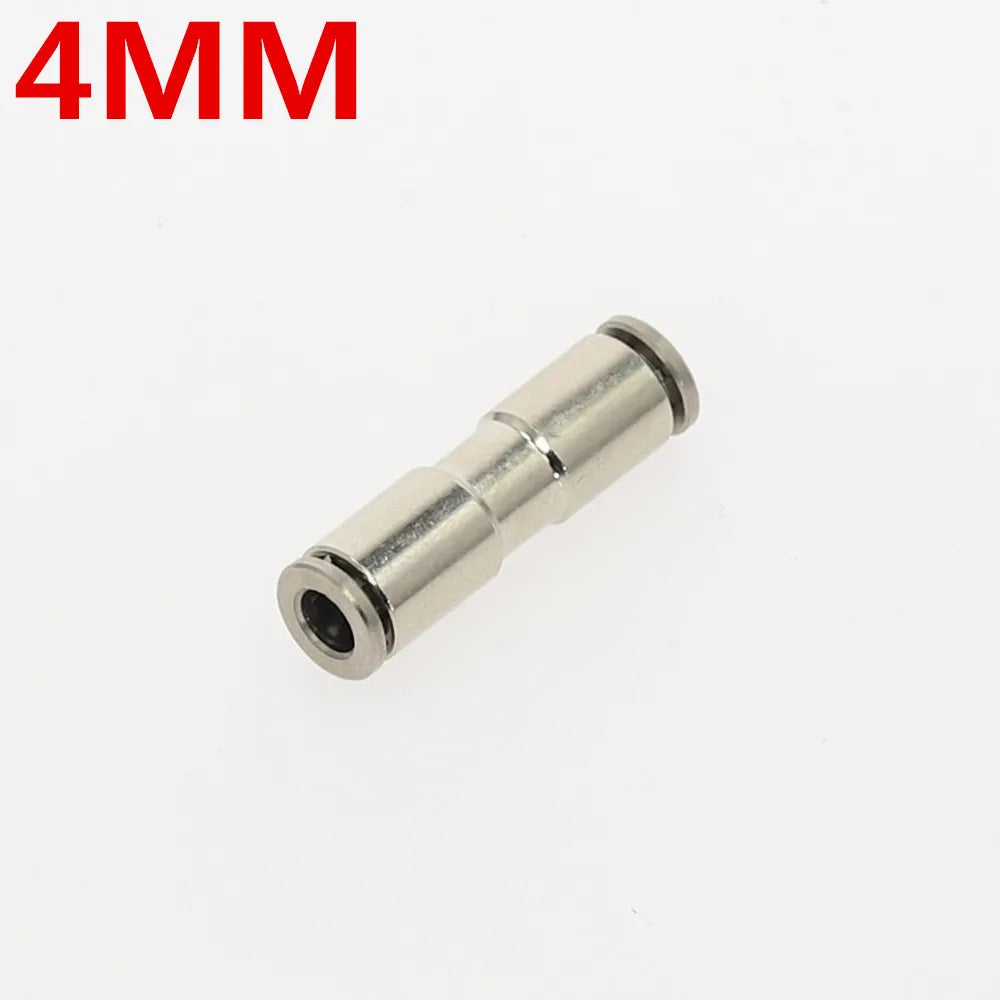 Nickel-Plated Copper Push-In Pneumatic Fittings 4–10mm OD Pneumatic Push Fitting Richie's 4mm-4mm