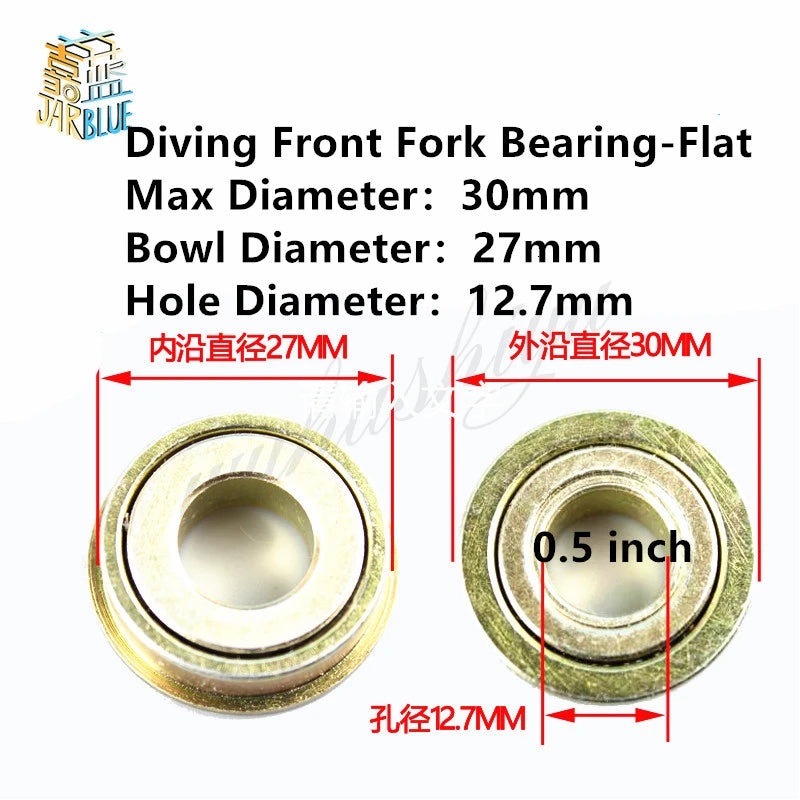Wheelchair Front Fork Bowl Bearings 1/2" ID 12.7×27×30mm 2Pcs Wheelchair Bearings Richie's