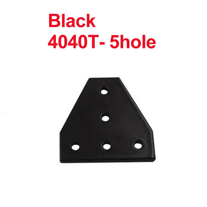 2pcs 5-Hole Corner Bracket for 2020 3030 4040 Aluminum Profile Corner Angle Bracket Richie's 4040TBlack