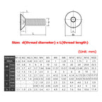 M6 M8 M10 M12 Grade 10.9 Black Countersunk Hex Machine Screws Machine Screws Richie's