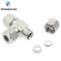 304 SS Tee Fitting Double Ferrule T-Type Connector 3–12mm Pipe Tee Fitting Richie's 12mm