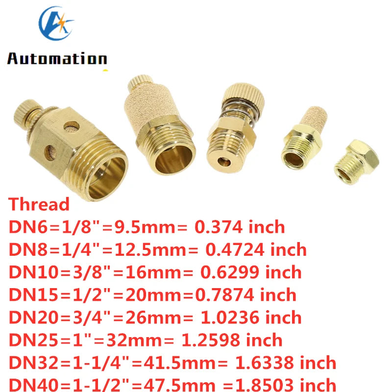 Brass Pneumatic Exhaust Muffler BSP 1/8 1/4 3/8 1/2 Silencer Pneumatic Muffler Fitting Richie's