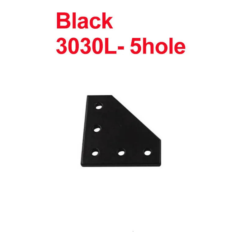 2pcs 5-Hole Corner Bracket for 2020 3030 4040 Aluminum Profile Corner Angle Bracket Richie's 3030LBlack
