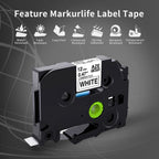 TZe-231 Compatible Brother Label Tape 12mm Black on White – Multi-Pack Label Printer Tape Richie's