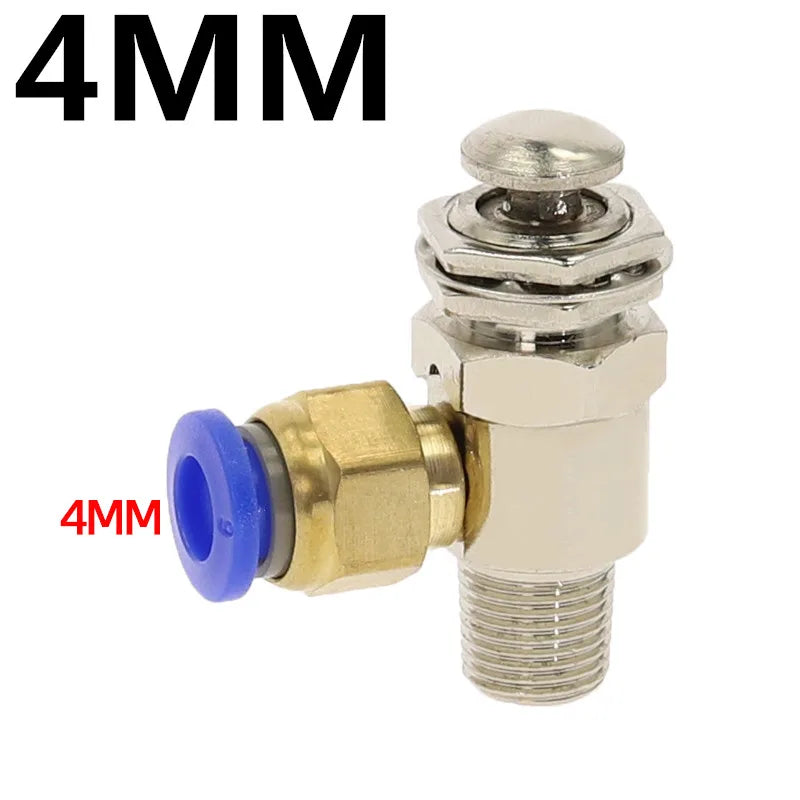 TAC2-3P Pneumatic 3-Way N/C Valve M5 Self-Reset Push Button Pneumatic Control Valve Richie's TAC-3P -PC4MM
