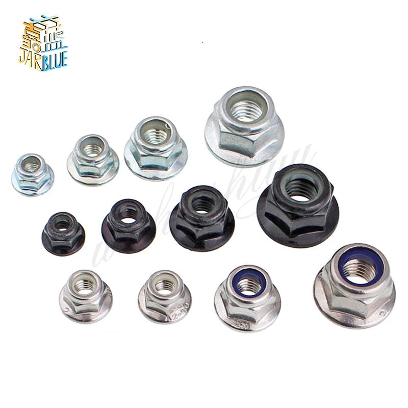 Hex Flange Nylon Insert Lock Nuts M3–M12 | Stainless & Carbon Nylon Lock Nuts Richie's