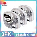 Dymo LetraTag Compatible Label Tapes 91331 for Phomemo P12 5-Pack Label Maker Tape Richie's 3PK Plastic Clear