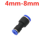 Push-In Straight Reducer Pneumatic Fitting 4mm–16mm Hose Pneumatic Hose Fitting Richie's 4mm-8mm
