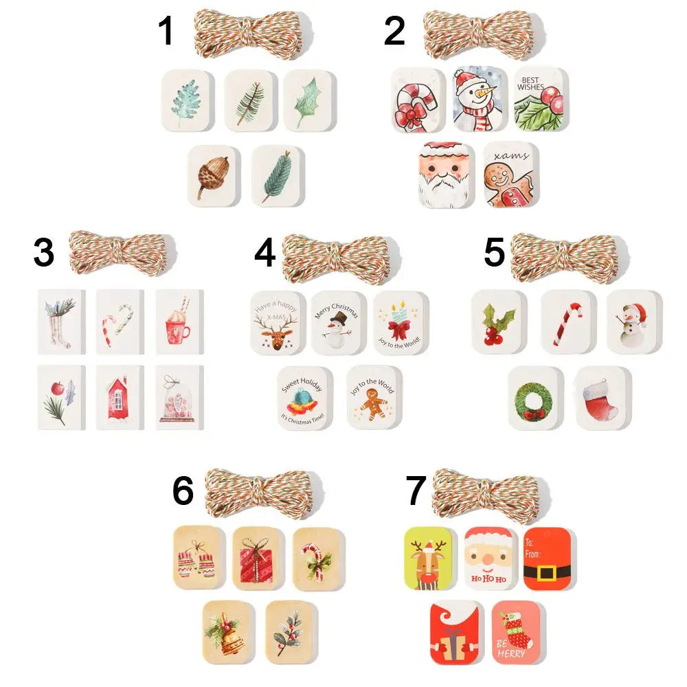 48/50pcs Kraft Paper Christmas Gift Tags with String Kraft Gift Tags Richie's