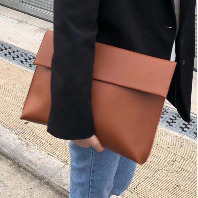 Women's Vintage PU Leather Envelope Clutch Briefcase Bag Envelope Clutch Briefcase Richie's