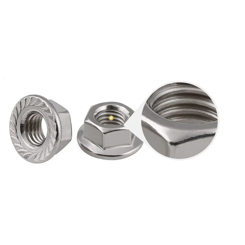 10pcs UNC Prevailing Torque Flange Hex Lock Nuts – Stainless Steel Flange Lock Nuts Richie's