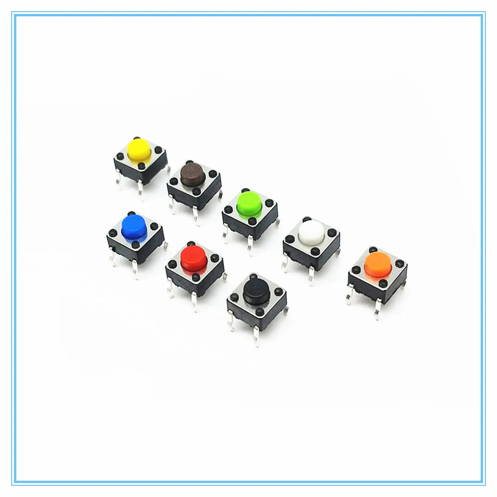 50pcs SMD Tact Switch 6x6x5mm 4-Pin Momentary Push Button Tactile Switch Pack Richie's YELLOW