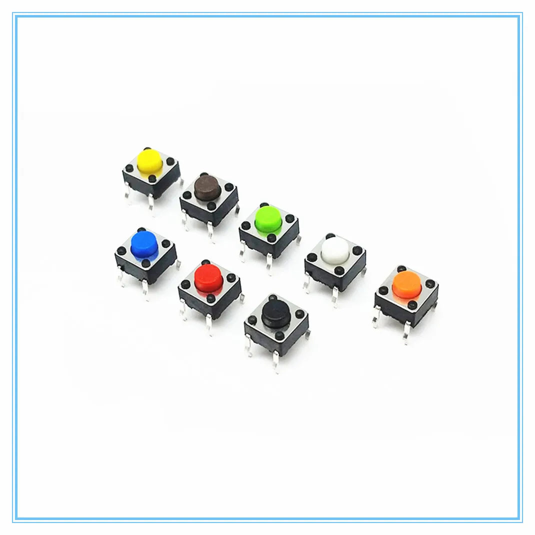 50pcs SMD Tact Switch 6x6x5mm 4-Pin Momentary Push Button Tactile Switch Pack Richie's YELLOW