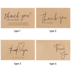 Kraft Paper Thank You Cards for Small Business – 30 Pack Thank You Cards Richie's